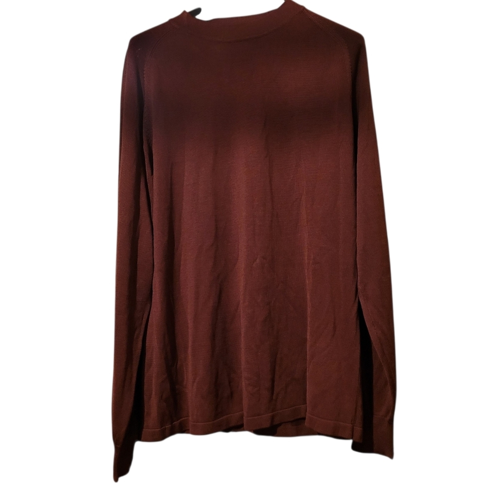 VTG Anthology Men's 100% Silk burnt orange Knit Pullover Sweater size Large